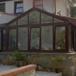 Local Mahogany PVCu conservatory installation 1997